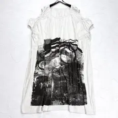 美品✨モユル センソユニコ ノースリーブ ワンピース オープンショルダー アート