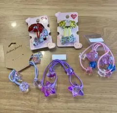 【市販品】花と星の形ヘアゴム5個セット