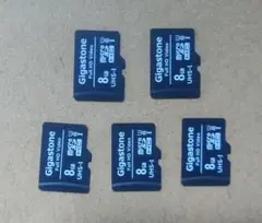 【中古】microSDHCカード　8GB 5枚セット　フォーマット済み　SD