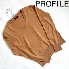 プロフィール PROFILE ニット キャメル Vネック 薄手 高品質 秋冬