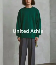 United Athle 長袖 スウェット トレーナー 無地 グリーン Ｍ