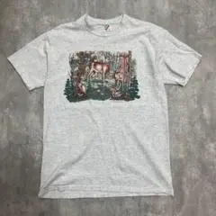 USA製 90s jerzees シカ 鹿 アニマル柄 Tシャツ ヴィンテージ