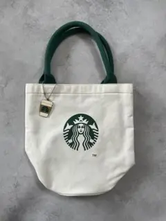 【美品】スターバックス バケツタイプ ロゴカップトートバッグ チャーム付き 台湾
