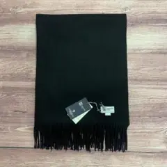 新品ジョンストンズ カシミア大判ストール☆ ブラックK