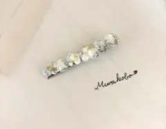 白いお花のヘアクリップ　No.2269
