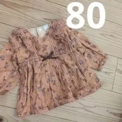 petit main 花柄シャツ 80サイズ