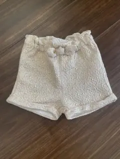 美品　H&M フリル付きショートパンツ キラキラ　ベージュ