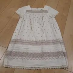組曲 刺繍入りホワイトワンピース 140cm
