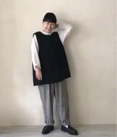 ネストローブ nestRobe リネン近江晒リボン付きベスト