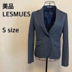 【美品】LESMUES/テーラードジャケット/ストレッチ/ストライプ/グレー