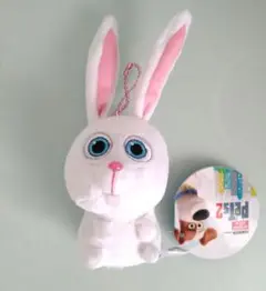 新品　ペット２　スノーボール　ボールチェーンマスコット　うさぎ