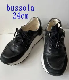 bussola ブラック スニーカー 24cm