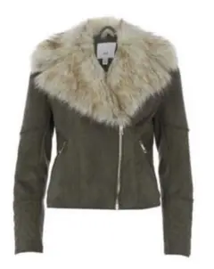 未使用英国発*RiverIsland*新作ファーラペルスエードライダースSサイズ