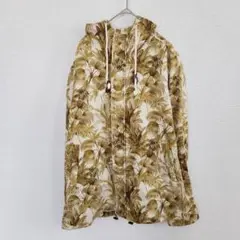 ハイベック マウンテンパーカー フード ジャケット L 総柄 ボタニカル 羽織