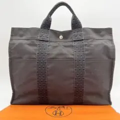 【極美品】エルメス エールラインMM ブラック×グレー トートバッグ