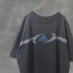 00s adidas アディダス ロゴ Tシャツ y2k リバイバル 黒