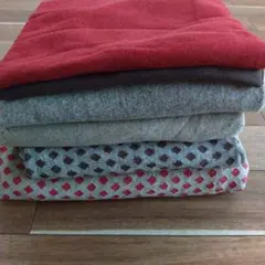 Rick Rack ニット生地セット ジャガード ドット リブ 赤 茶 わんこ服
