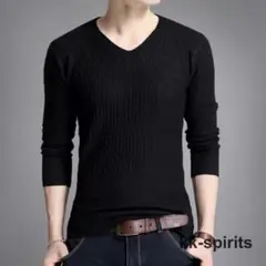 ニット セーター メンズ トップス 長袖 ユニセックス ブラック 3XL