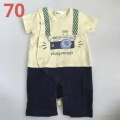 ebaby カメラプリントロンパース 70cm べべ