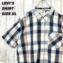 LEVI'S リーバイス　半袖チェック柄ワークシャツ　サイズ XL アメリカ古着