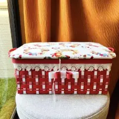 《ハンドメイド》ソーイングボックス　収納　クラフトバンド　マーガレット＆ソフィー