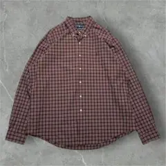 ラルフローレン オンブレチェック BDシャツ 2XL 黒 赤 チェック 6333