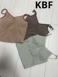 KBF☆まとめ売り3点ボーダークロップドキャミソール