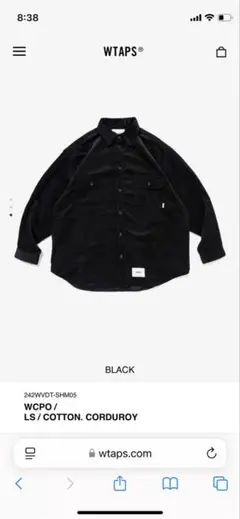 【古着】WCPO / LS / COTTON. CORDUROY / BLACK WTAPS WCPO / LS / Cotton. Corduroy 242WVDT-SHM05 / Black