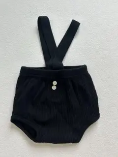 新品　サスペンダー　ブルマ　パンツ　ズボン　70 新生児　黒　男の子　女の子
