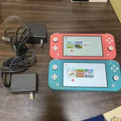 Nintendo Switch Lite 2台セット コーラルピンク ターコイズ