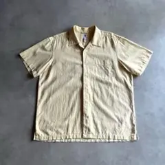 90s old GAP リネン オープンカラーシャツ ボックス 短丈 XL 黄色
