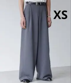 【SINSS】フリンジタックワイドストレートスラックス