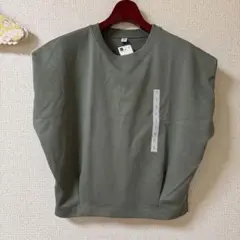 GU ドライウエストタックTシャツ オリーブ