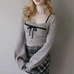 andmary Natalie ribbon set モカ