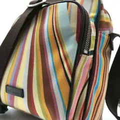 美品/定価6万✨ポールスミス ショルダーバッグ マルチストライプ ロゴプレート