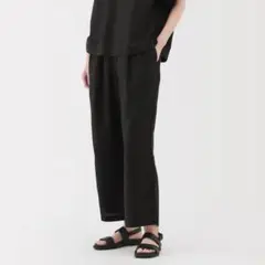 無印良品　リネン洗いざらしイージーワイドパンツ　婦人