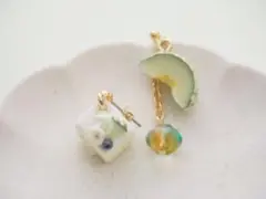 メロンのショートケーキのピアス／イヤリング　ミニチュア　プレゼント