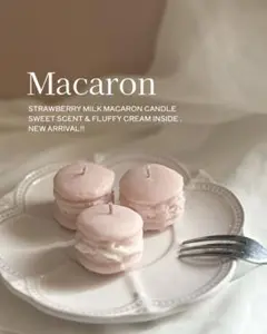 ストロベリーマカロンキャンドル