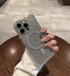 グレー グリッター iPhoneケース