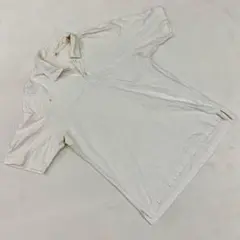 ユニクロポロシャツ ホワイト 半袖 ポケット付き 100%M