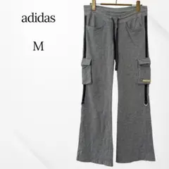 アディダス　カーゴパンツ　フレアパンツ　スウェット　グレー　M カジュアル