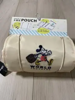 多機能ポーチ ミッキーマウス しまむら ベージュ