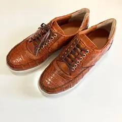 ブラウン 本革 ワニ皮 アリゲーター リアルレザー ブラウン 茶色