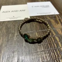 ALEX AND ANI ゴールド グリーン ブレスレット バングル いぶし