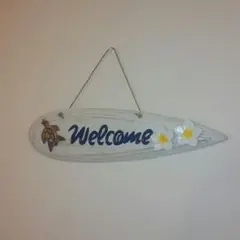 値下げ☆美品☆送料込☆ハワイアン風ウェルカムボード/カリフォルニア/西海岸風