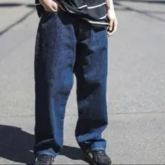 24SS BEAMS ワイドフィット デニムパンツ インディゴブルー M