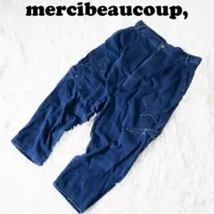 mercibeaucoup, デニムサルエルパンツ スター付き ストレッチ