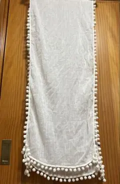 インド製　コットン100% ストール　ポンポン