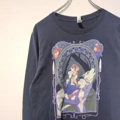 もののけ姫　海外限定　ジブリ　ロンT　長袖　ネイビー