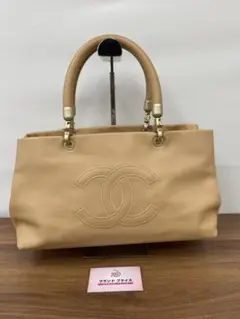 【美品】CHANEL シャネル キャビア ショルダーバッグ ベージュ